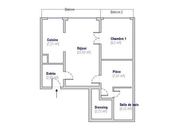 Appartement T2 à louer - 2 pièces - 56.51 m2 - PARIS - 75018 - ILE-DE-FRANCE - Century 21 Joffrin Immobilier